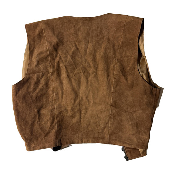 Vintage Samantha Edwards Vest Womens Medium Brown Suede Western Zip Up Lined 90s - Picture 5 of 5